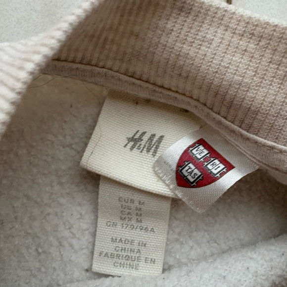 H&M Cream Harvard Crewneck Sweater - Picture 2 of 3
